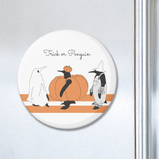 Söt Tecknad Pumpa Pingvin Rolig Halloween Magnet
