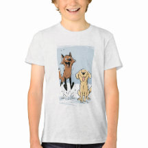 Söt Tecknad Räv Hoppar i Snö Barn Grafisk T-Shirt