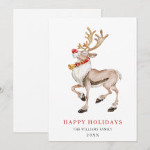 Söt tecknad ren glad jul hälsning
