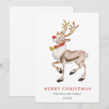 Söt tecknad ren glad jul hälsning