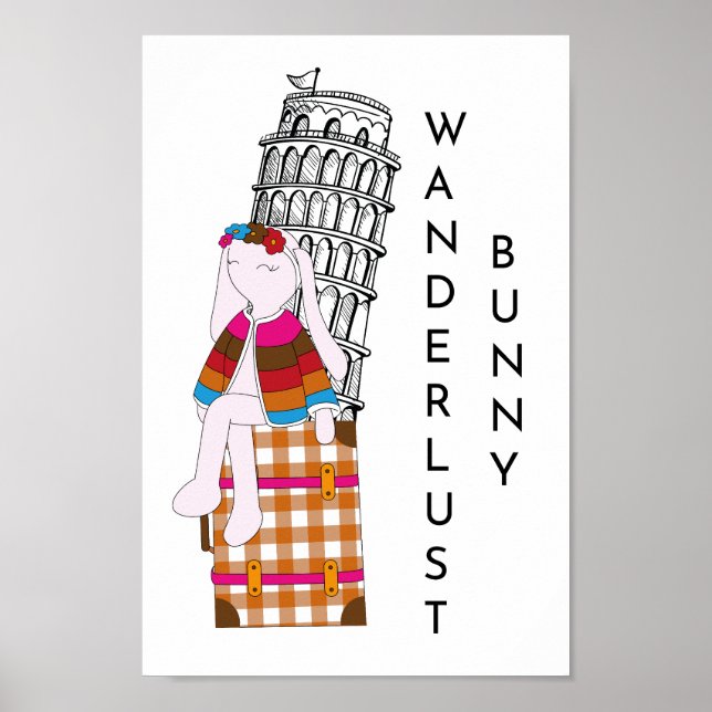 Söt tecknad reskanin Italien semester Poster (Framsidan)