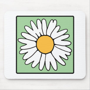 Söt tecknad retro tusenskönas vårträdgårdsblomma musmatta
