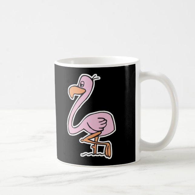 Söt tecknad rosa flamingo kaffemugg (Höger)