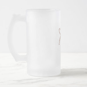 SÖT TECKNAD ROSA GENOMFÖRD GLAS ÖL MUG FROSTAT ÖLGLAS