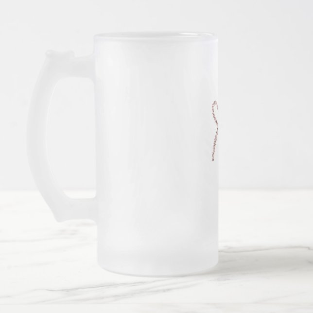 SÖT TECKNAD ROSA GENOMFÖRD GLAS ÖL MUG FROSTAT ÖLGLAS (Vänster)