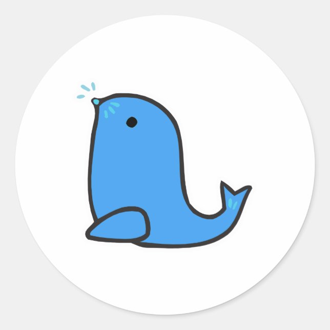 söt tecknad runt klistermärke (Framsida)