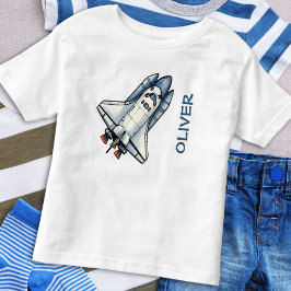Söt Tecknad Rymdskepp Personlig T Shirt