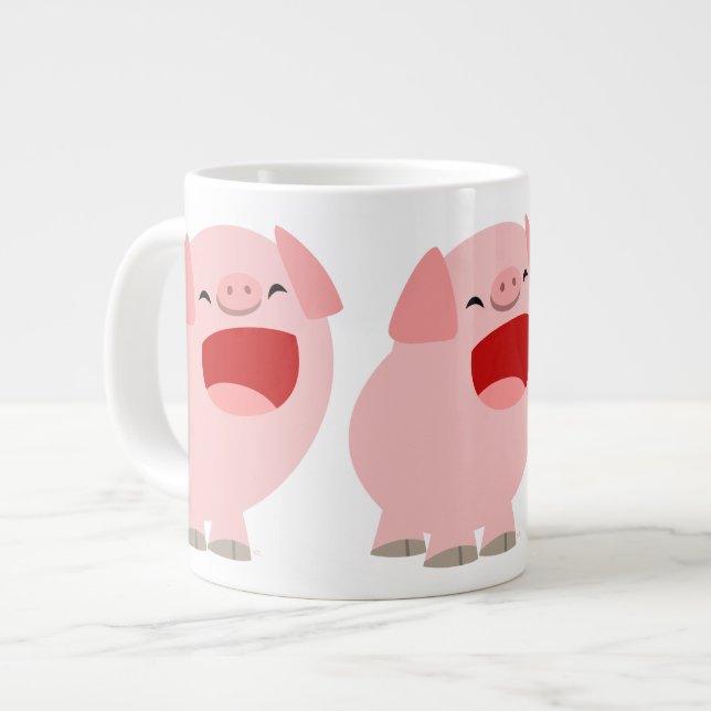 Söt tecknad sångsvin Jumbo-mugg Jumbo Mugg (Framsida vänster)