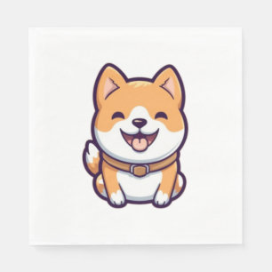 Söt Tecknad Shiba Inu Pappersservett