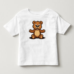 Söt tecknad sittande nallebjörn t shirt