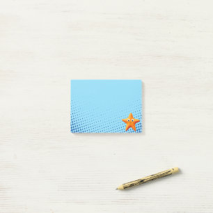Söt Tecknad Sjöstjärna Blå Ocean Post-it Block