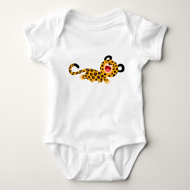 Söt Tecknad Skämtsam Leopard Bebis Creeper T-shirt (Framsida)