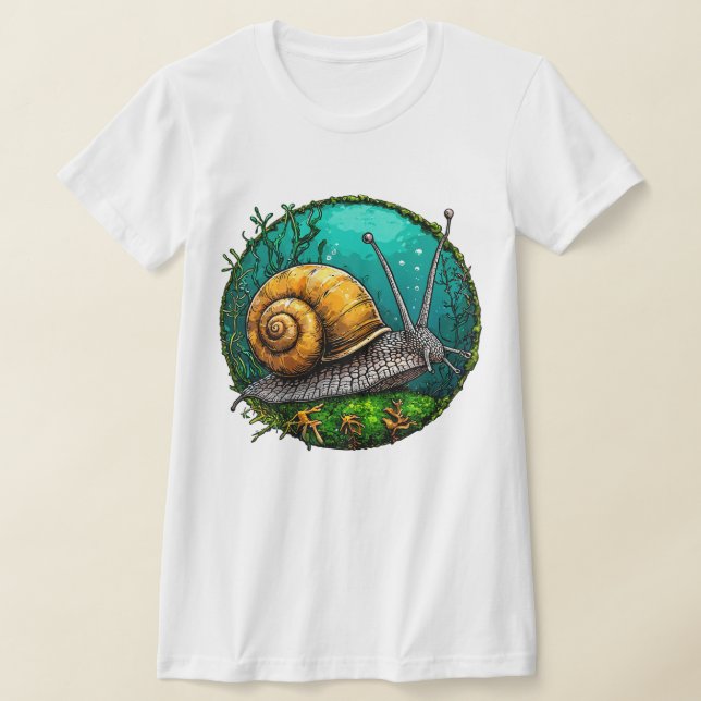 Söt Tecknad Snigel Rolig Långsam Livs Estetik T Shirt (Laydown)