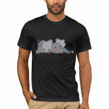 Söt Tecknad Snugglig Elefant T-Shirt