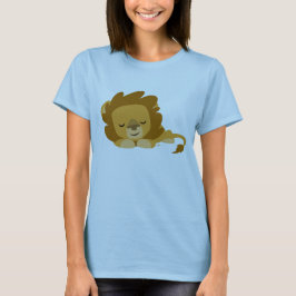 Söt tecknad sovande lejon damt-shirt tee