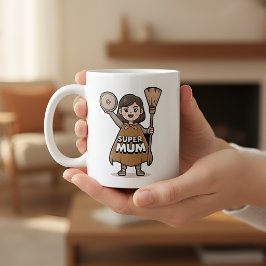 Söt Tecknad Super Mamma Personlig Mugg