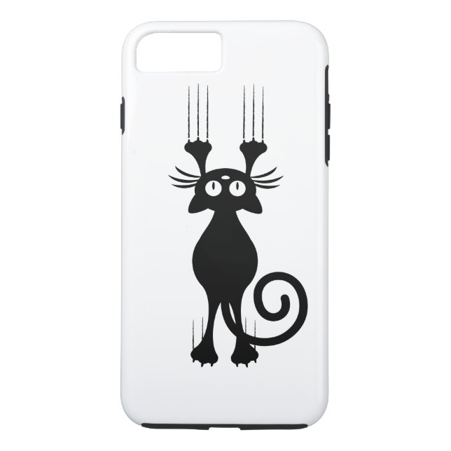 Söt Tecknad Svart Katt Kradsar Case-Mate iPhone Skal (Baksida)