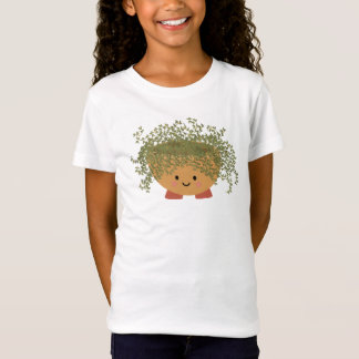 Söt Tecknad T-Shirt för Tjej - Krukväxt