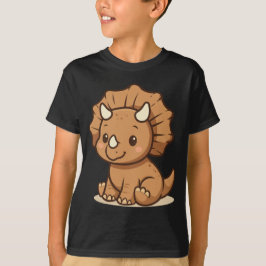 Söt Tecknad Triceratops Barn T-Shirt