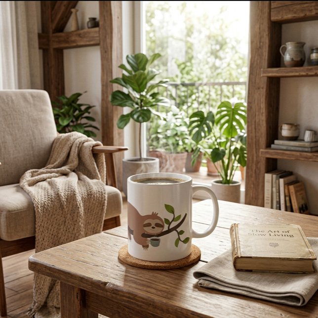 Söt Tecknad Trögdjur Kaffe Mugg (Skapare uppladdad)