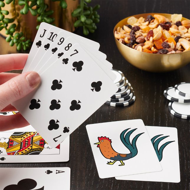 Söt Tecknad Tupp Casinokort (Skapare uppladdad)