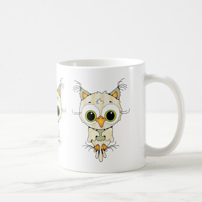 söt tecknad uggla kaffemugg (Höger)