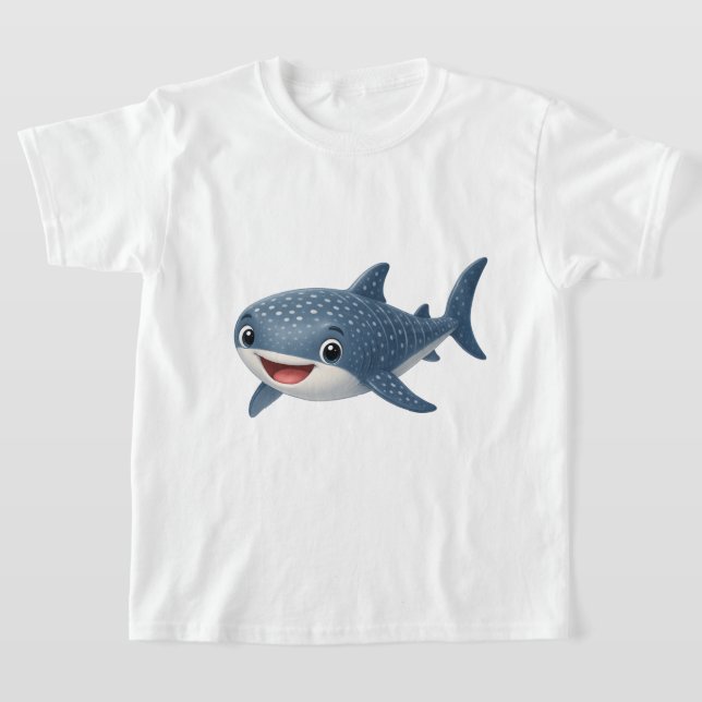 Söt Tecknad Valhaj T Shirt (Laydown)