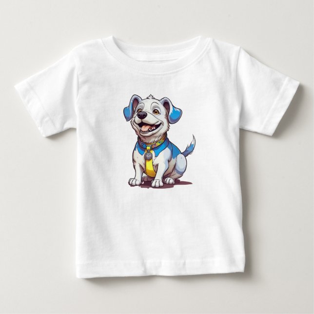 Söt Tecknad Valp Barn Grafisk T Shirt (Framsida)