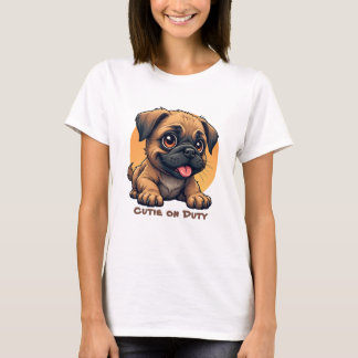 Söt Tecknad Valp T-Shirt