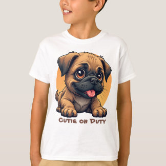 Söt Tecknad Valp T-Shirt
