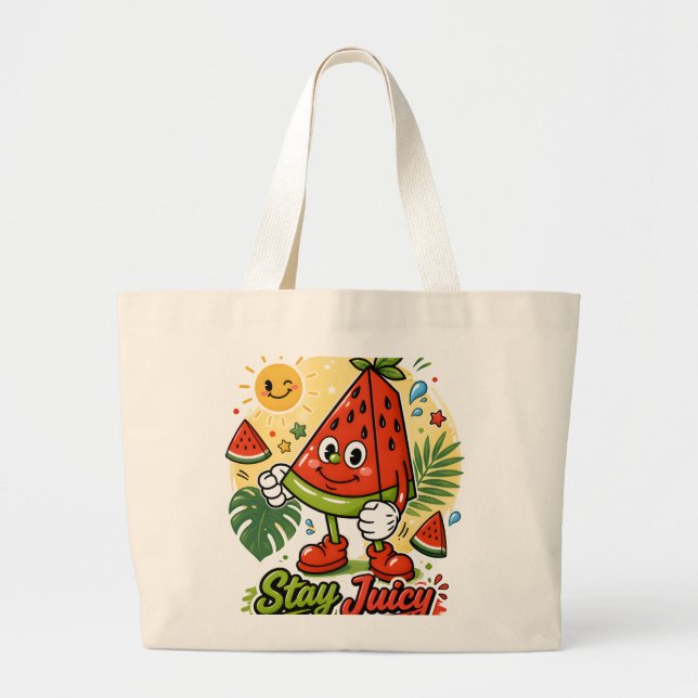Söt Tecknad Vattenmelon Jumbo Tygkasse (Framsidan)