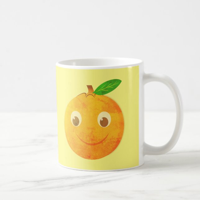 Söt tecknad vintage apelsin teckning kaffemugg (Höger)