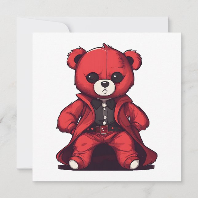 Söt teddy röd pojke (Framsida)
