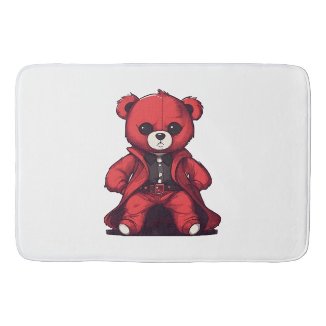 Söt teddy röd pojke badrumsmatta (Framsidan)