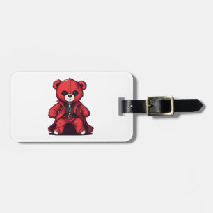 Söt teddy röd pojke bagagebricka
