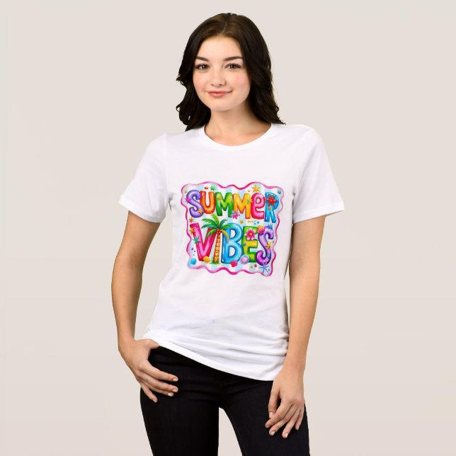 Söt Teddy sommar  T Shirt (Framsida Full)