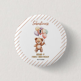 Söt teddybjörn 1-årsdag | Söt björn Knapp