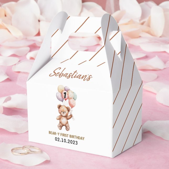 Söt teddybjörn 1-årsdag | Söt björn  Presentaskar (Bröllop)