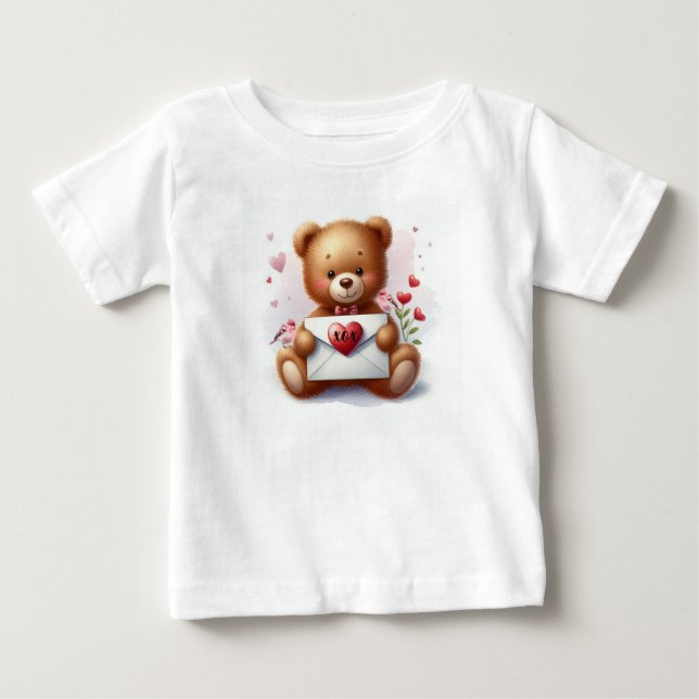 Söt teddybjörn Alla hjärtans dag  T Shirt (Framsida)
