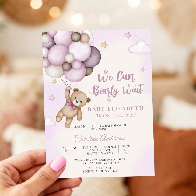 Söt Teddybjörn Baby Shower Inbjudan (Skapare uppladdad)