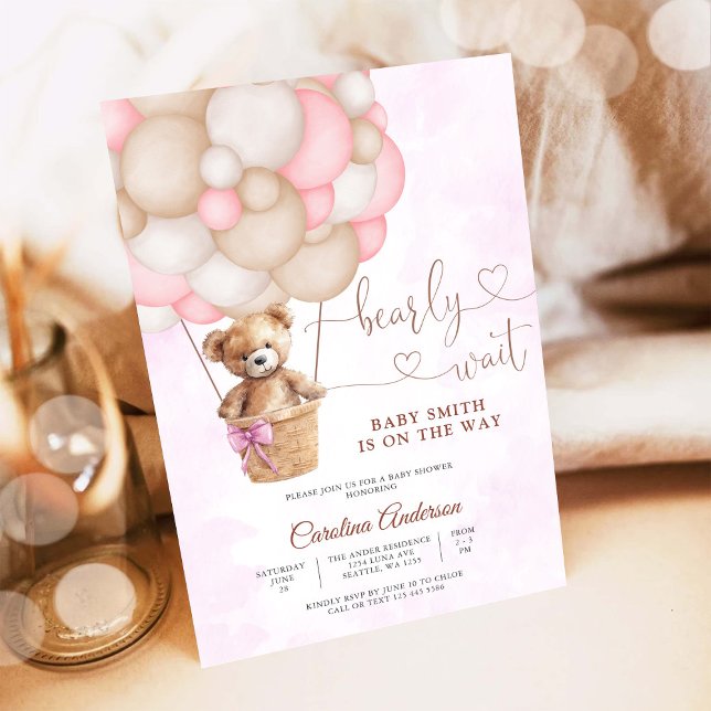 Söt Teddybjörn Baby Shower Inbjudan (Skapare uppladdad)