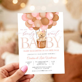 Söt Teddybjörn Baby Shower Inbjudan