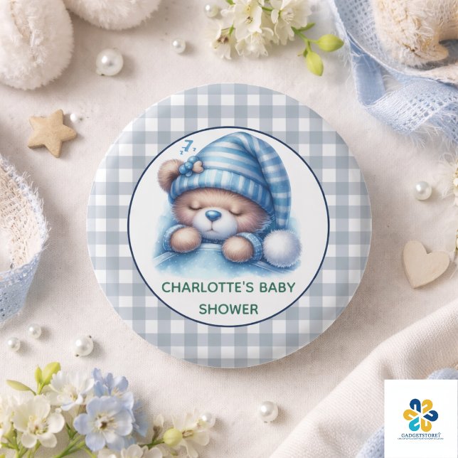 Söt Teddybjörn Baby Shower Knapp (Cute Teddy Bear Baby Shower Button)