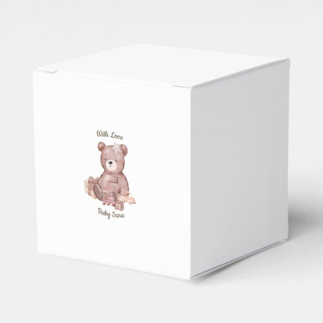 Söt Teddybjörn Baby Shower Presentaskar (Framsidan Sidan)
