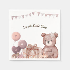 Söt Teddybjörn Baby Shower Servett