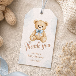 Söt Teddybjörn Baby Shower Tackkort Presentetikett