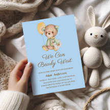 Söt Teddybjörn Baby Shower – Vi kan knappt vänta