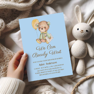 Söt Teddybjörn Baby Shower – Vi kan knappt vänta Inbjudningar