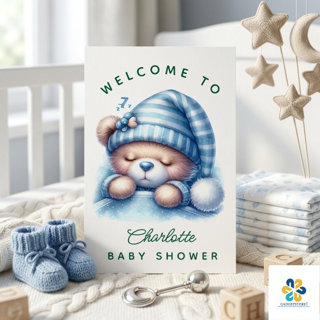 Söt Teddybjörn Bebis Shower Poster (Cute Teddy Bear Baby Shower Poster)