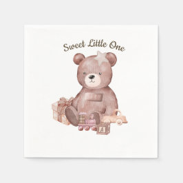 Söt Teddybjörn Bebis Shower Servett